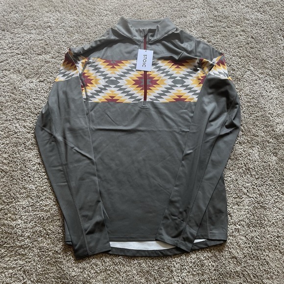 stoic Other - New Stoic 1/4 Zip Base layer‎ Lightweight Men's Medium Aztec Southwestern